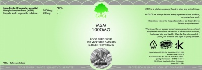 MSM 1000mg - 120 Capsules