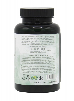 Natural Beta-Carotene 15mg - 120 Vegan Capsules