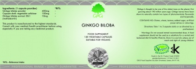 Ginkgo Biloba - 120 Capsules