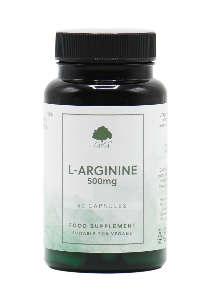 L-Arginine 500mg - 60 Vegan Capsules