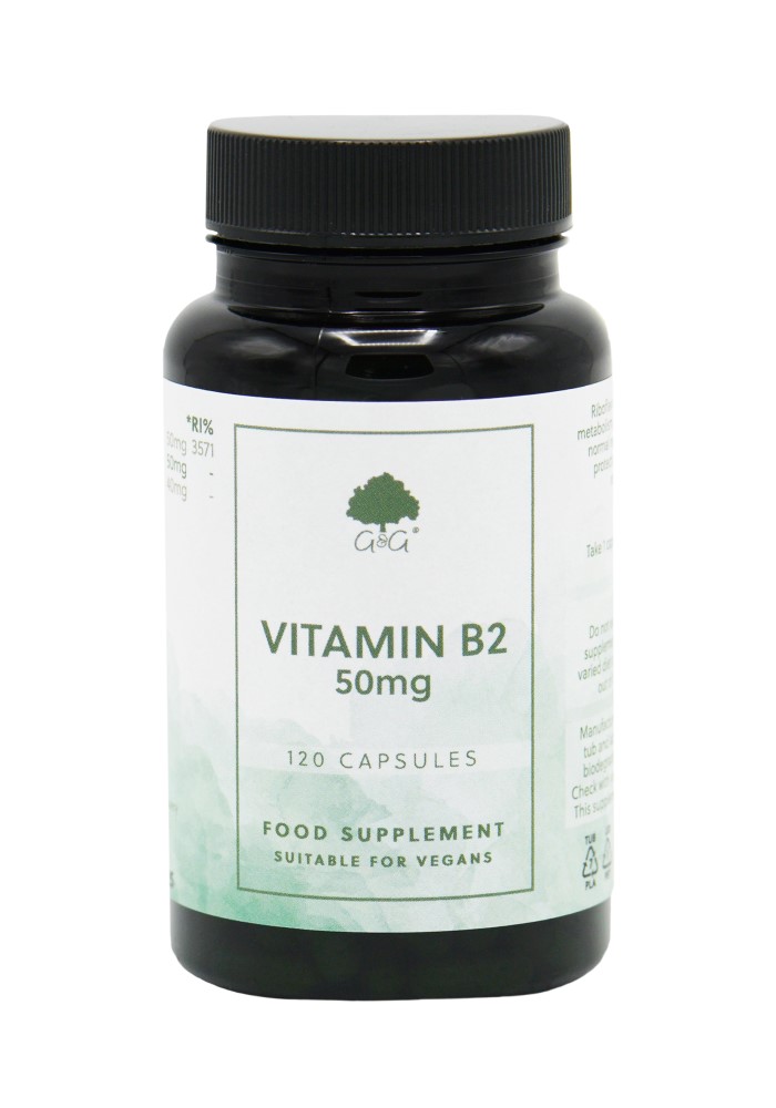 Vitamin B2 Riboflavin 50mg - 120 Vegan Capsules