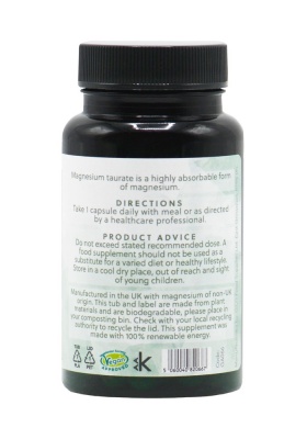 Magnesium Taurate 50mg - 60 Vegan Capsules
