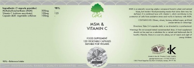 MSM 500mg & Vitamin C - 120 Capsules