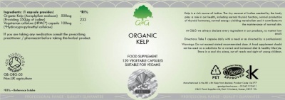 Organic Kelp 500mg - 120 Capsules
